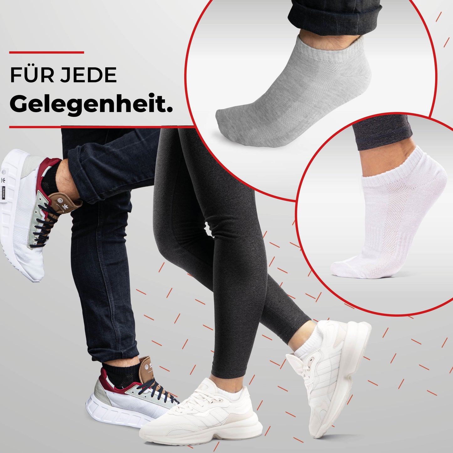 Sneaker Socken Damen & Herren (10 Paar) - Weiß