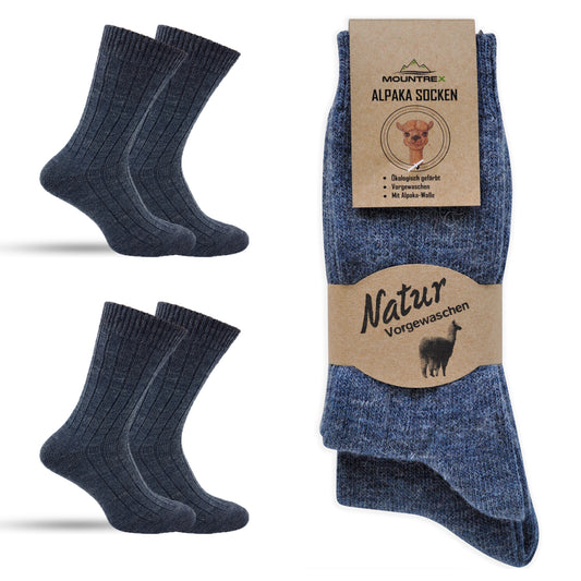 Alpaka Socken, Wollsocken (2 Paar) - Dünn (Jeans)