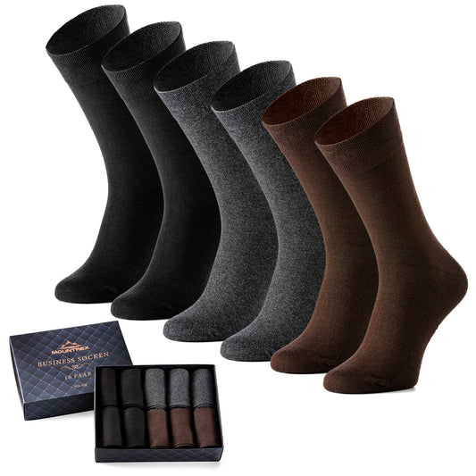 Business Socken Herren Damen (10 Paar) - 4 x Schwarz, 3 x Anthrazit, 3 x Braun