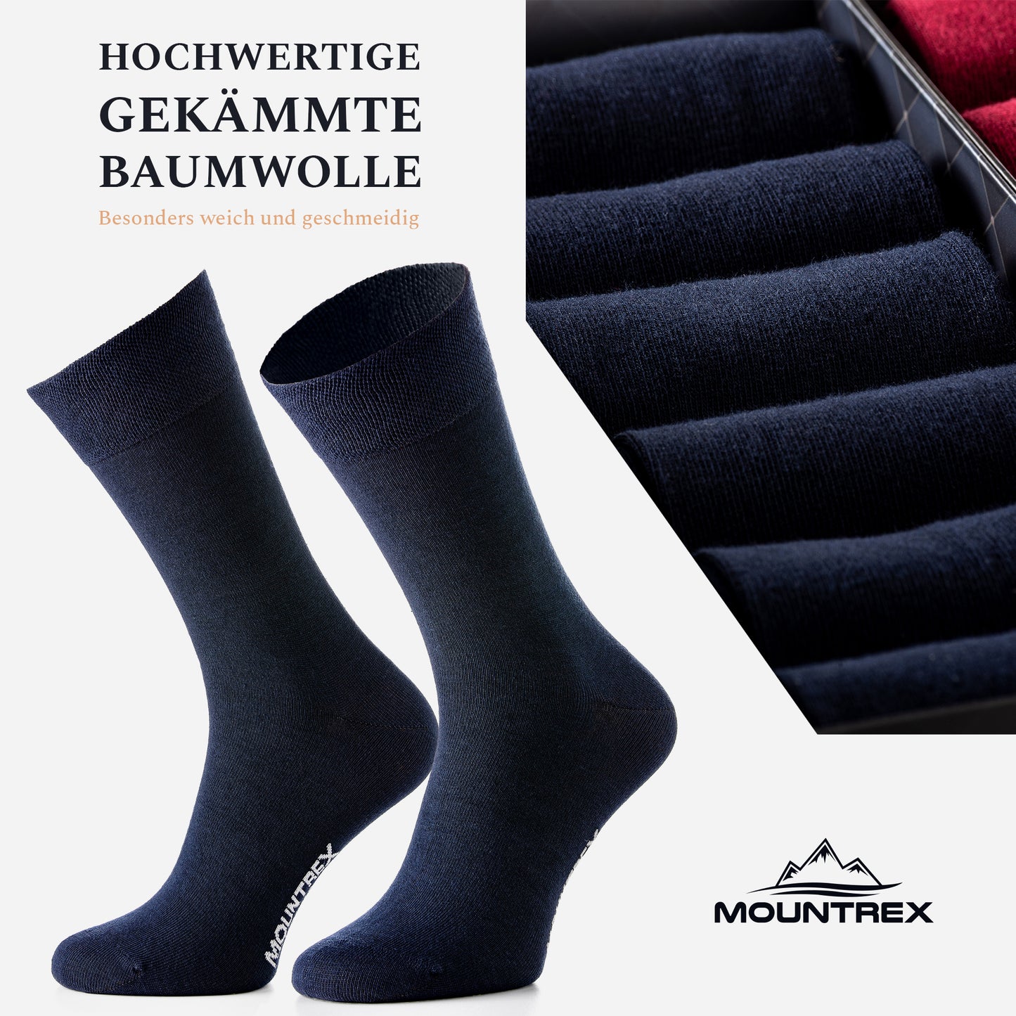 Business Socken Herren Damen (6 Paar) - Marineblau