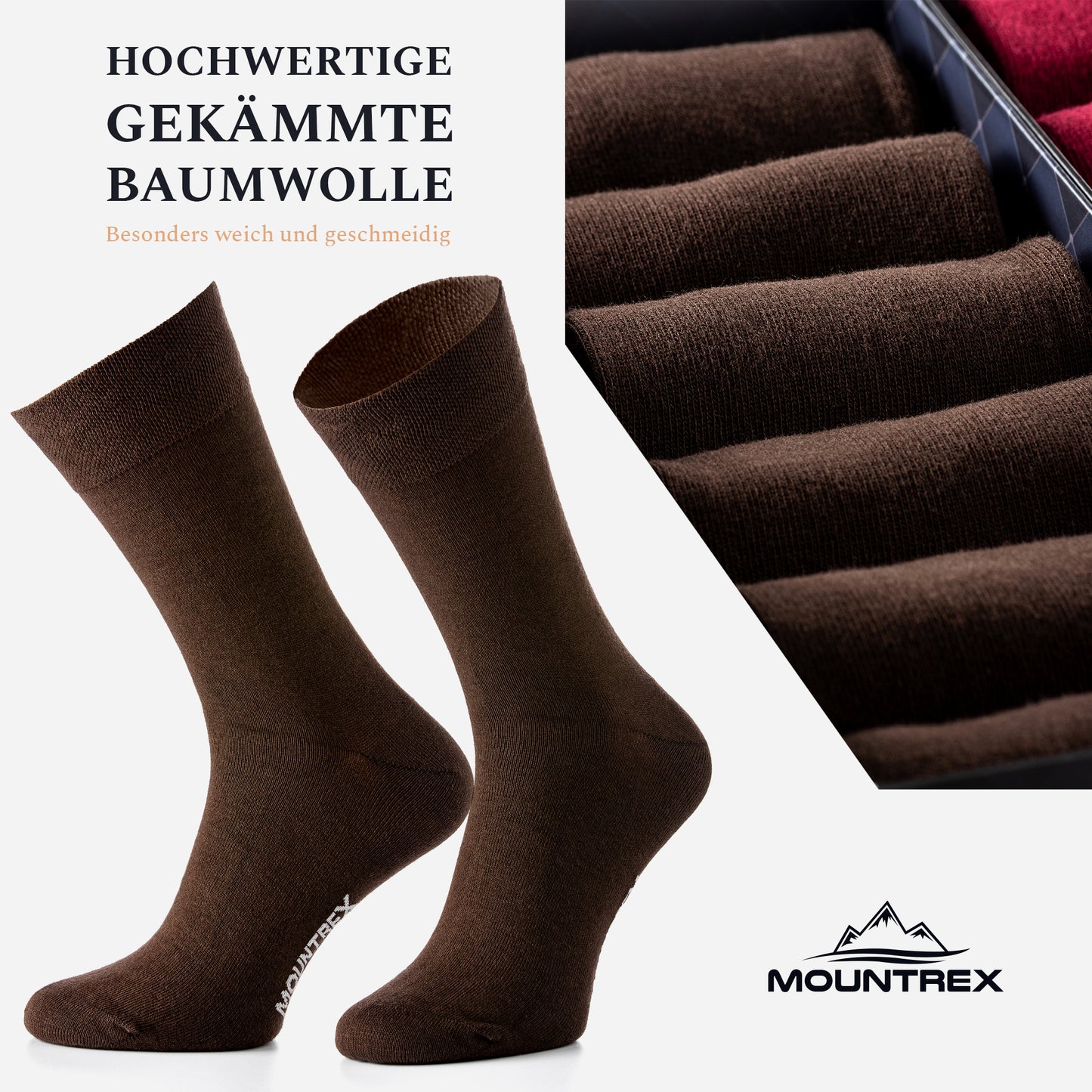 Business Socken Herren Damen (6 Paar) - Braun