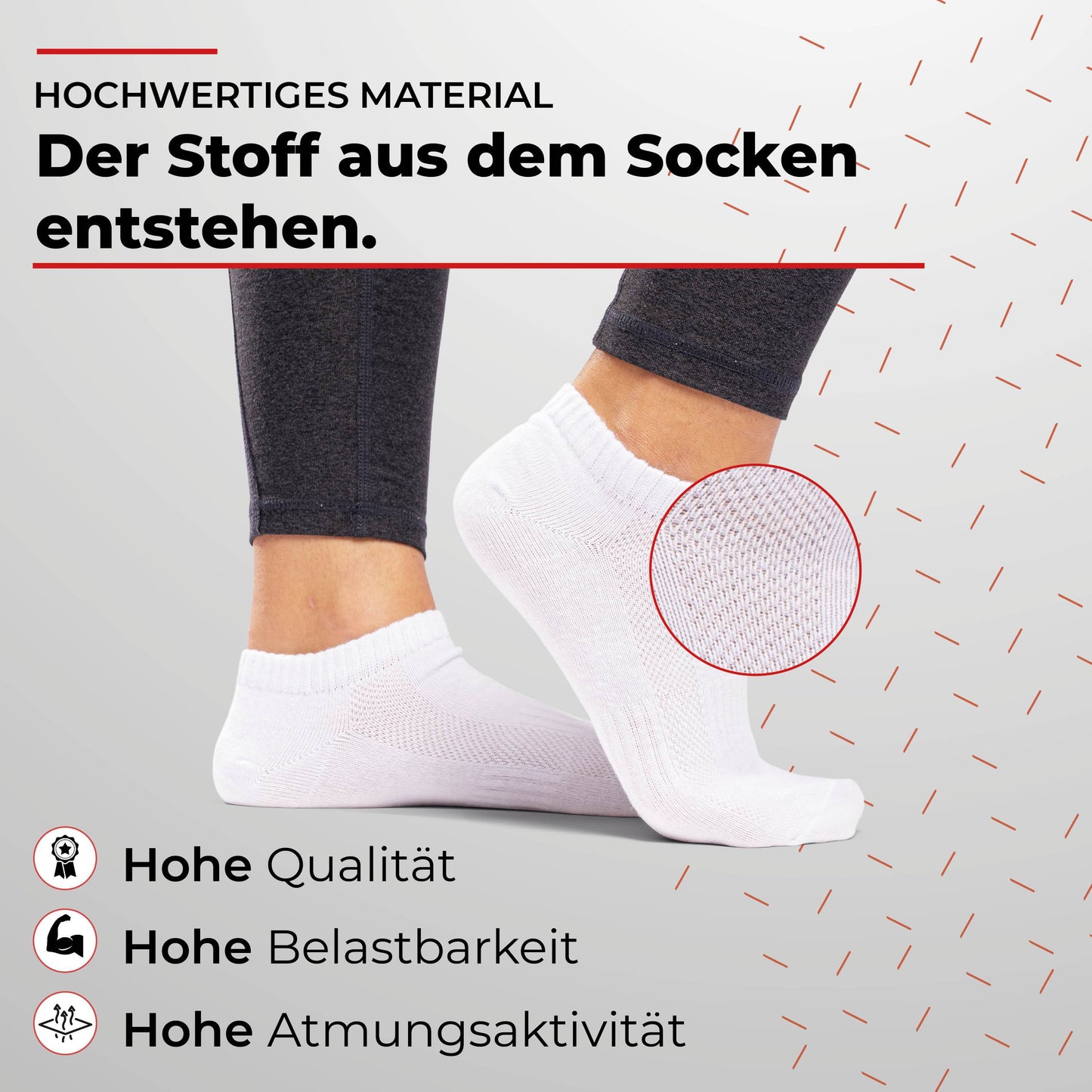 Sneaker Socken Damen & Herren (10 Paar) - Grau