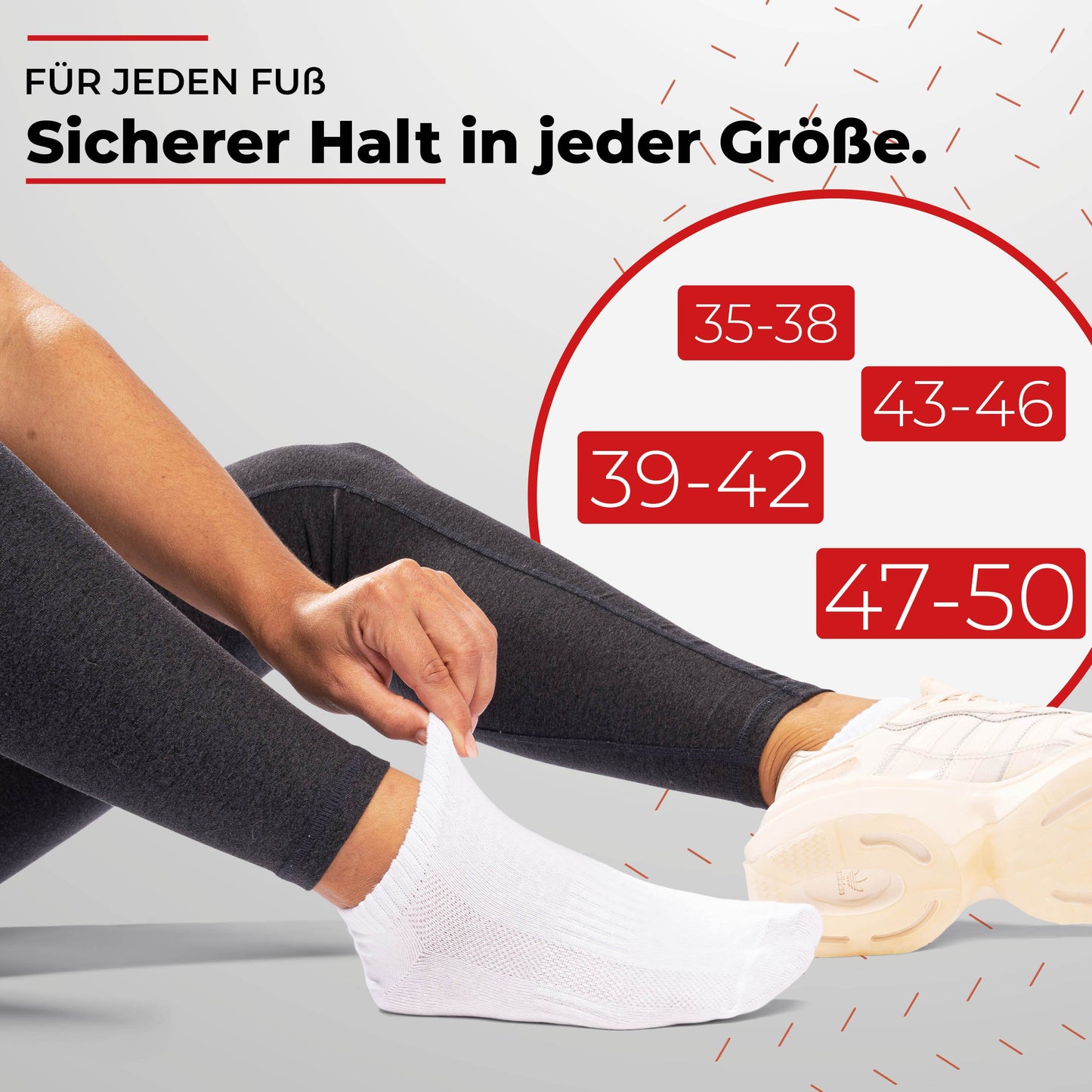 Sneaker Socken Damen & Herren (10 Paar) - Grau