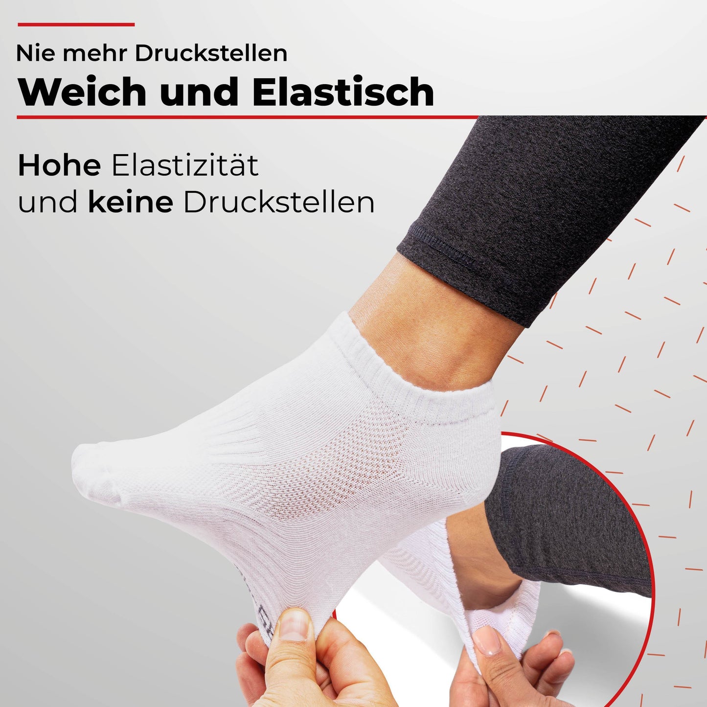 Sneaker Socken Damen & Herren (10 Paar) - Weiß/Grau