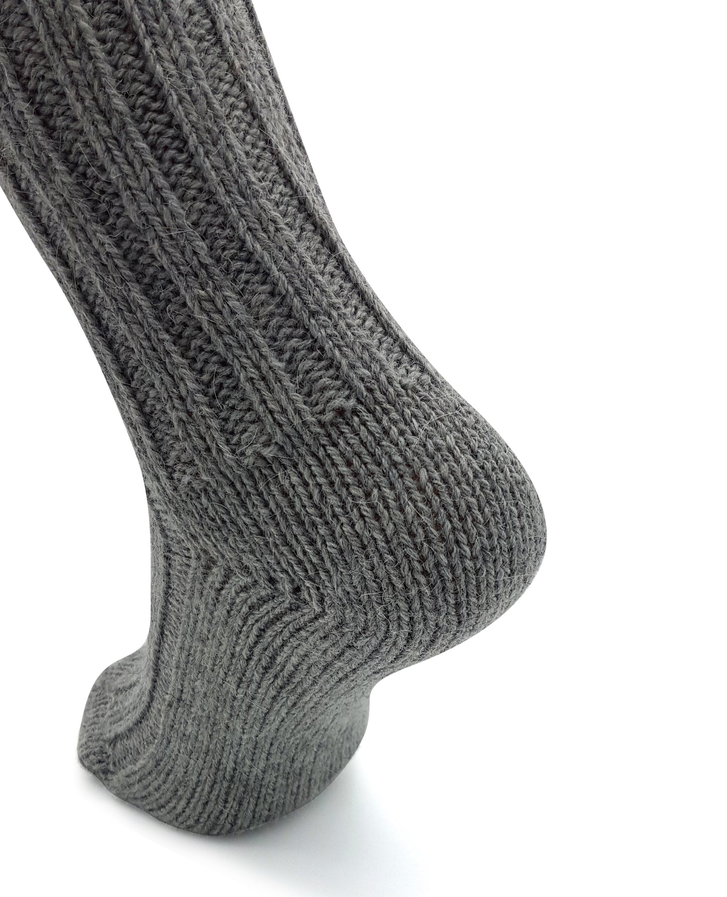 Alpaka Socken, Wollsocken (2 Paar) - Strick (Grau/Dunkelgrau)