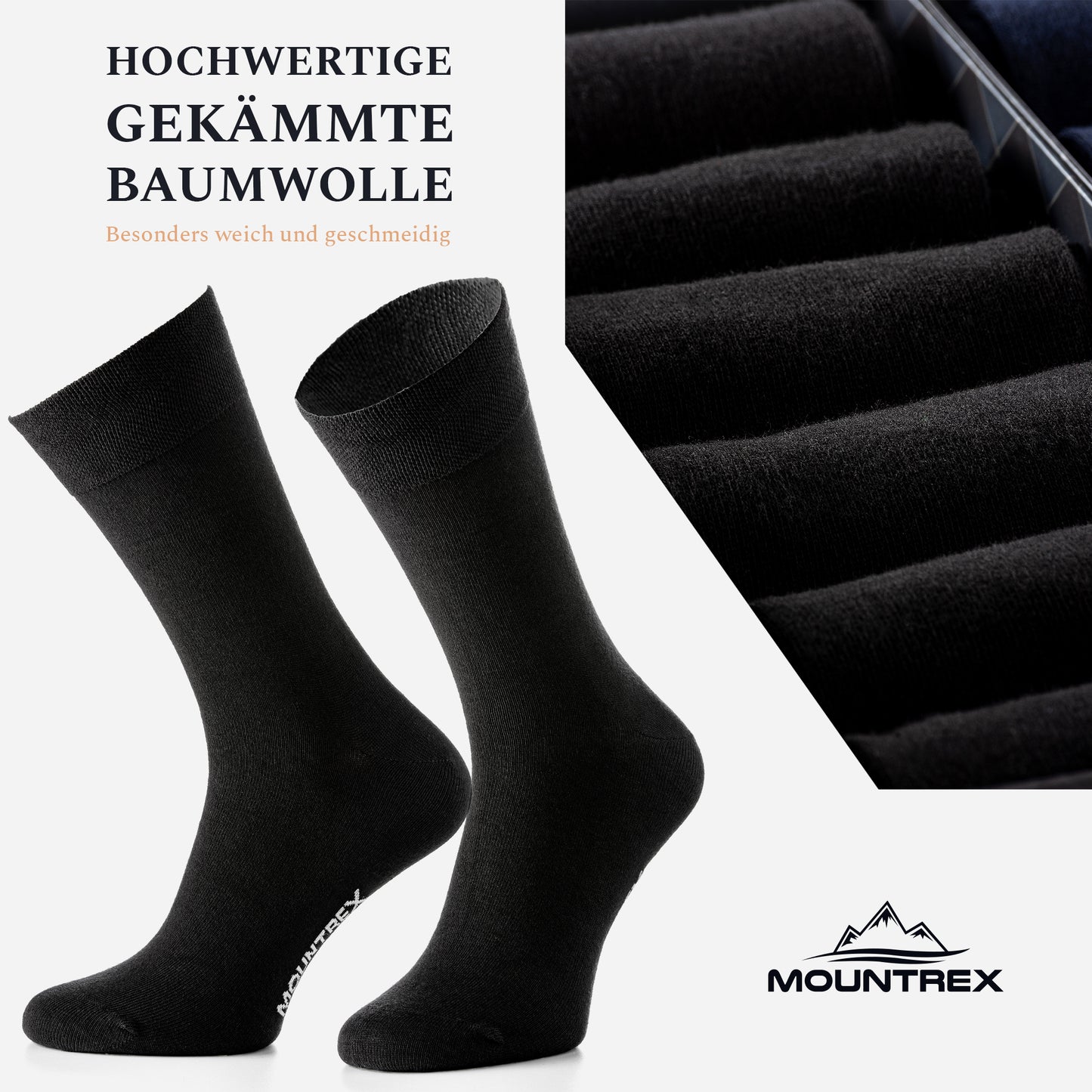 Business Socken Herren Damen (6 Paar) - Schwarz