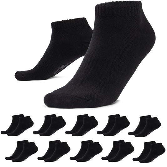 Sneaker Socken Damen & Herren (10 Paar) - Schwarz