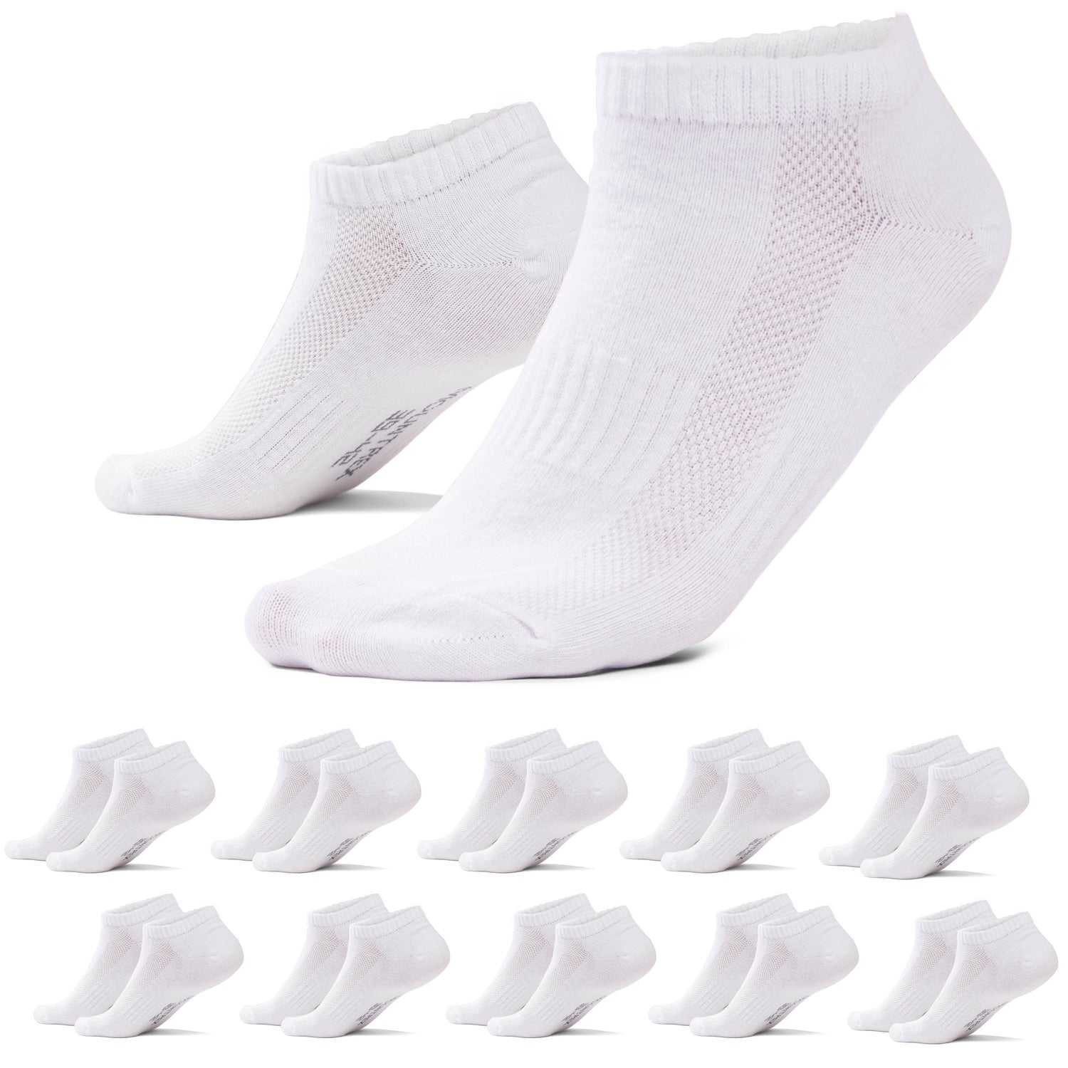 Sneaker Socken Damen & Herren (10 Paar) - Weiß – mountrex-socken