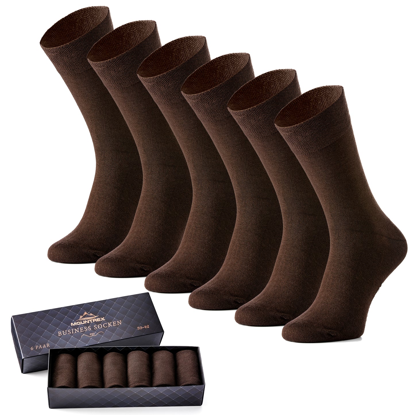 Business Socken Herren Damen (6 Paar) - Braun