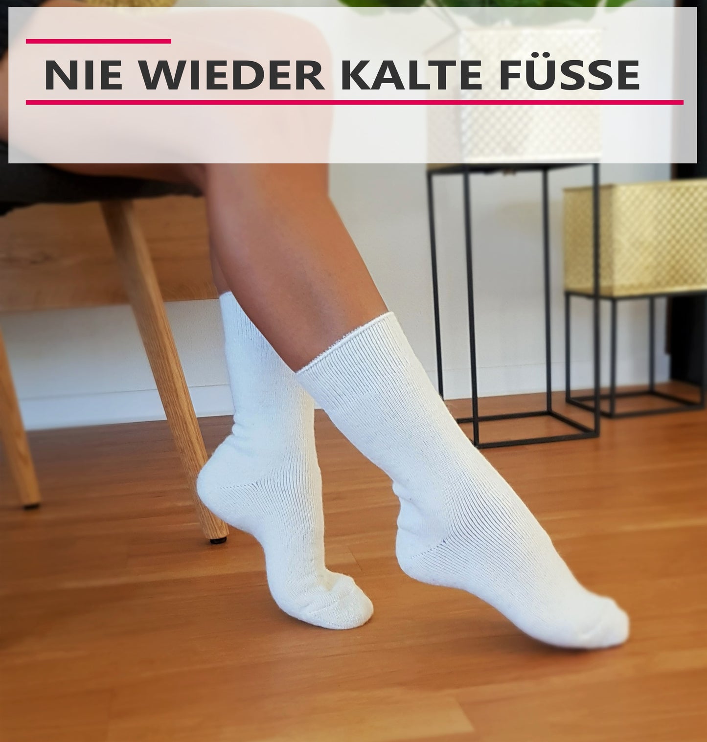 Alpaka Socken, Wollsocken (2 Paar) - Dick Thermo (Ecru/Jeans)